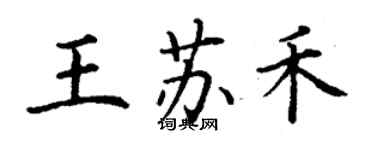 丁谦王苏禾楷书个性签名怎么写