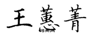 丁谦王蕙菁楷书个性签名怎么写