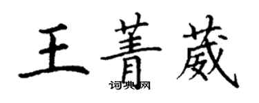 丁谦王菁葳楷书个性签名怎么写