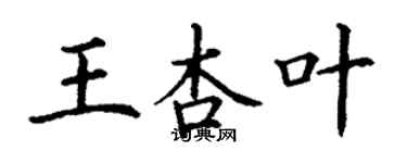 丁谦王杏叶楷书个性签名怎么写