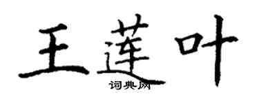 丁谦王莲叶楷书个性签名怎么写