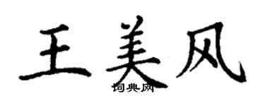 丁谦王美风楷书个性签名怎么写