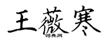 丁谦王薇寒楷书个性签名怎么写