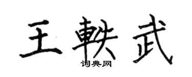 何伯昌王轶武楷书个性签名怎么写