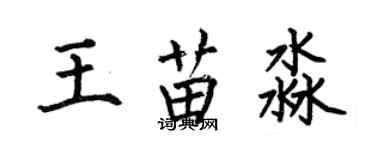 何伯昌王苗淼楷书个性签名怎么写