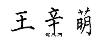 何伯昌王辛萌楷书个性签名怎么写