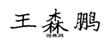 袁强王森鹏楷书个性签名怎么写