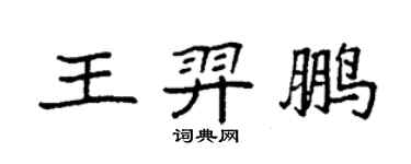 袁强王羿鹏楷书个性签名怎么写