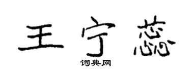 袁强王宁蕊楷书个性签名怎么写