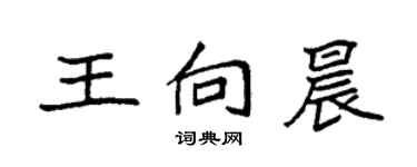 袁强王向晨楷书个性签名怎么写