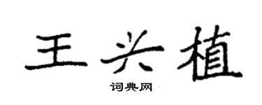 袁强王兴植楷书个性签名怎么写