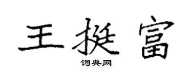 袁强王挺富楷书个性签名怎么写
