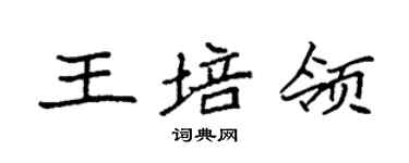 袁强王培领楷书个性签名怎么写
