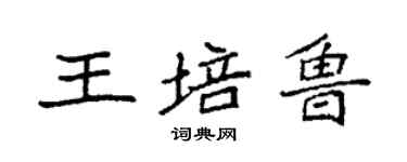 袁强王培鲁楷书个性签名怎么写