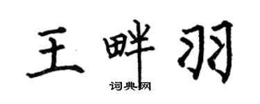 何伯昌王畔羽楷书个性签名怎么写