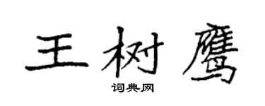 袁强王树鹰楷书个性签名怎么写