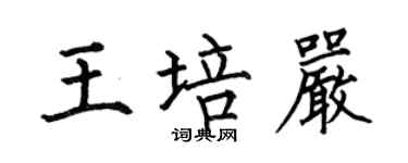 何伯昌王培严楷书个性签名怎么写