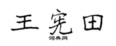 袁强王宪田楷书个性签名怎么写