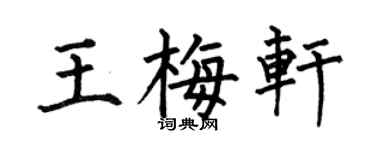 何伯昌王梅轩楷书个性签名怎么写
