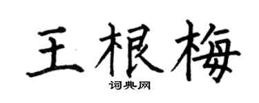 何伯昌王根梅楷书个性签名怎么写