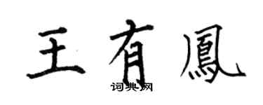 何伯昌王有凤楷书个性签名怎么写