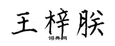 何伯昌王梓朕楷书个性签名怎么写