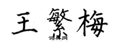 何伯昌王繁梅楷书个性签名怎么写