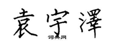 何伯昌袁宇泽楷书个性签名怎么写