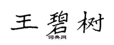 袁强王碧树楷书个性签名怎么写