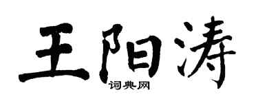 翁闿运王阳涛楷书个性签名怎么写