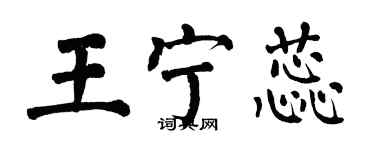 翁闿运王宁蕊楷书个性签名怎么写