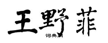 翁闿运王野菲楷书个性签名怎么写