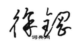 骆恒光徐钢草书个性签名怎么写