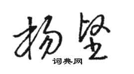 骆恒光杨坚草书个性签名怎么写