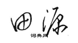 骆恒光田源草书个性签名怎么写