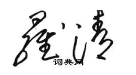 骆恒光罗清草书个性签名怎么写