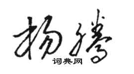 骆恒光杨腾草书个性签名怎么写