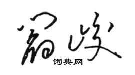 骆恒光阎峻草书个性签名怎么写