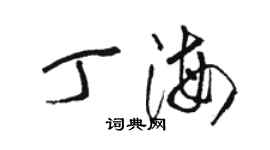 骆恒光丁海草书个性签名怎么写