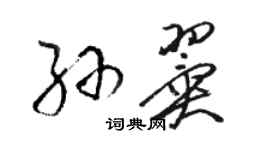 骆恒光孙翼草书个性签名怎么写