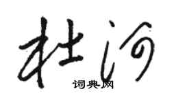 骆恒光杜河草书个性签名怎么写