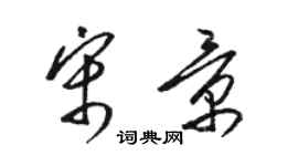 骆恒光宋景草书个性签名怎么写