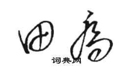 骆恒光田乔草书个性签名怎么写