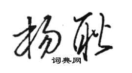 骆恒光杨耿草书个性签名怎么写