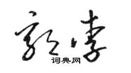 骆恒光郭李草书个性签名怎么写