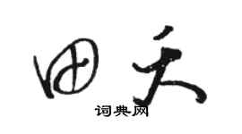 骆恒光田夭草书个性签名怎么写