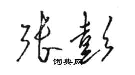 骆恒光张彭草书个性签名怎么写
