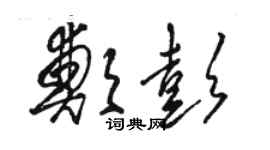 骆恒光郑彭草书个性签名怎么写