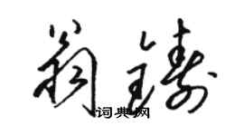 骆恒光翁铸草书个性签名怎么写