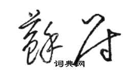 骆恒光苏尉草书个性签名怎么写
